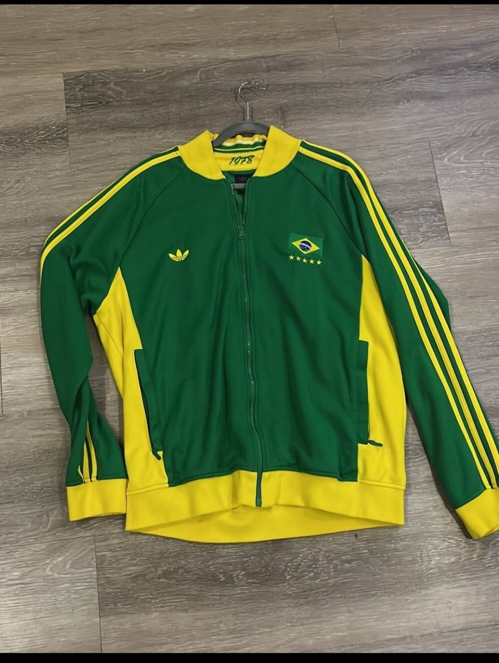 adidas Green and Yellow Brazil Track Jacket